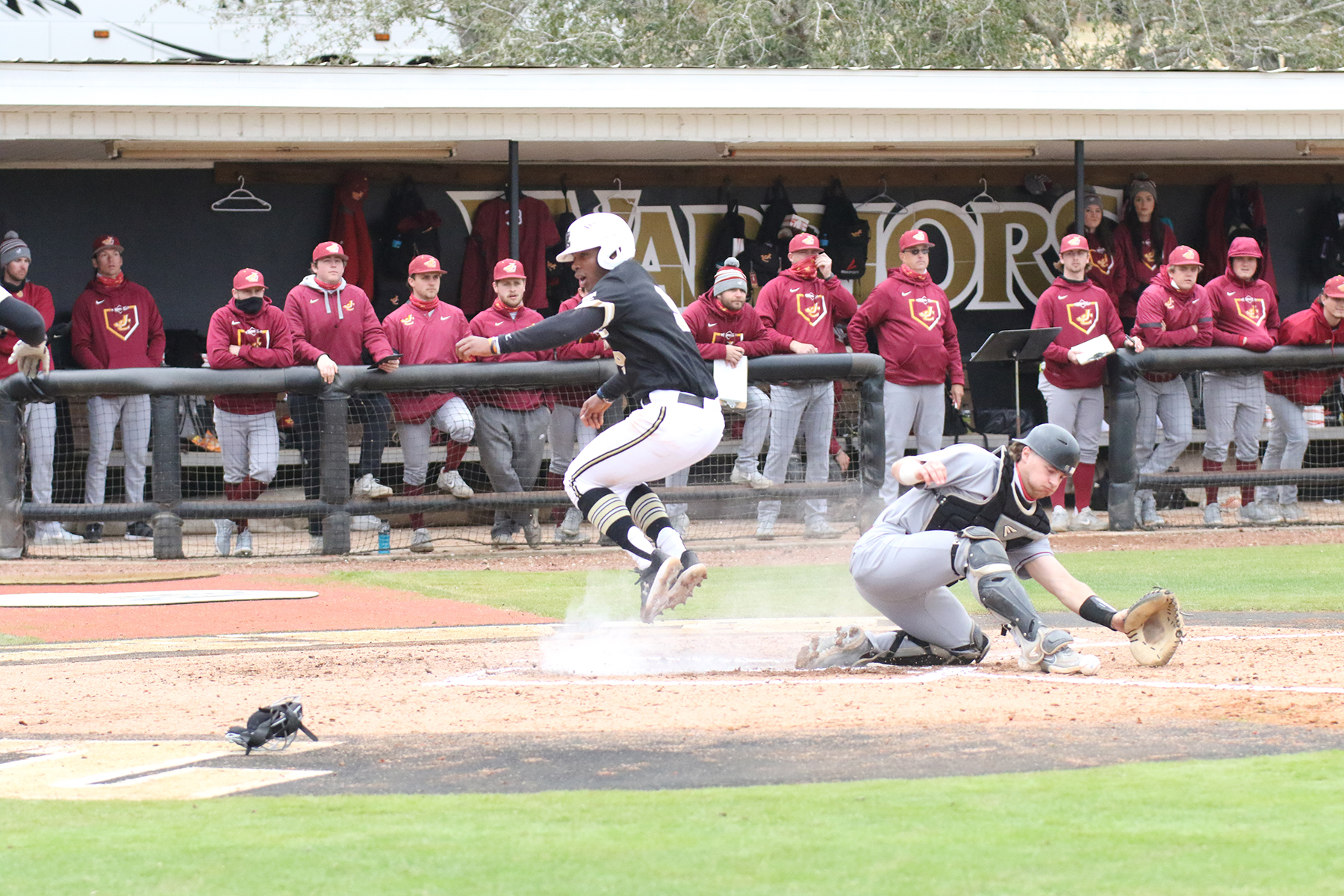 Stellar hitting highlights split with Jones College