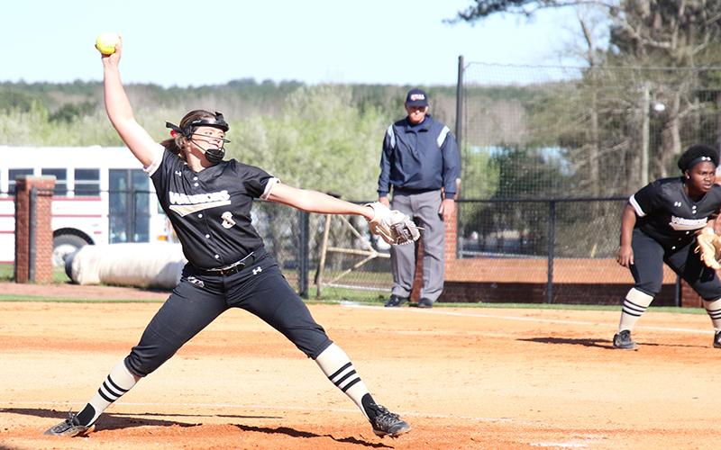 East Central sophomore Braelyn Boykin pitched a one-hit shutout in the Lady Warriors&rsquo; game one win over Coahoma. (EC Photo)